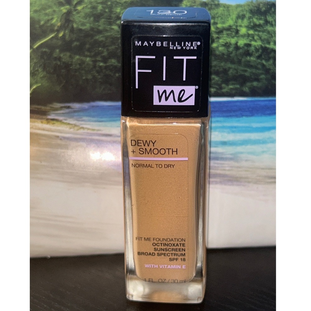 Maybelline Fit Me Dewy + Smooth Foundation 130 Buff Beige SPF 18 1oz NEW